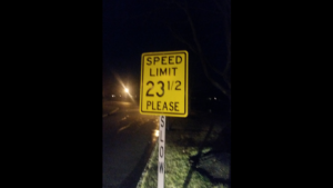 23 1/2 Speed Limit sign