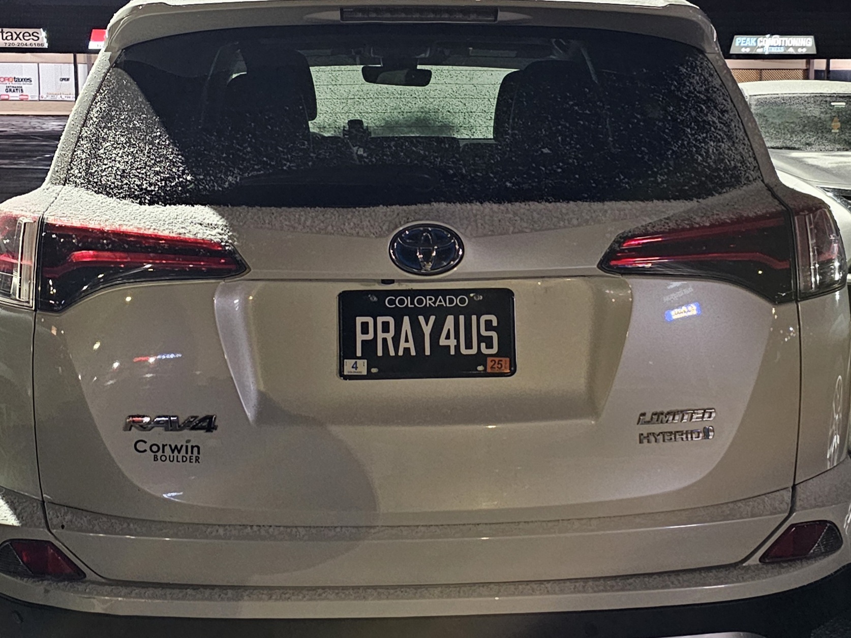 pray4us vanity plate